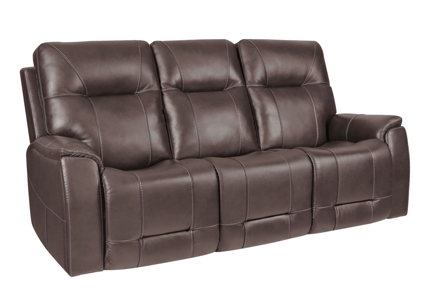 Roman Coffee Triple Power Reclining Leather Sofa